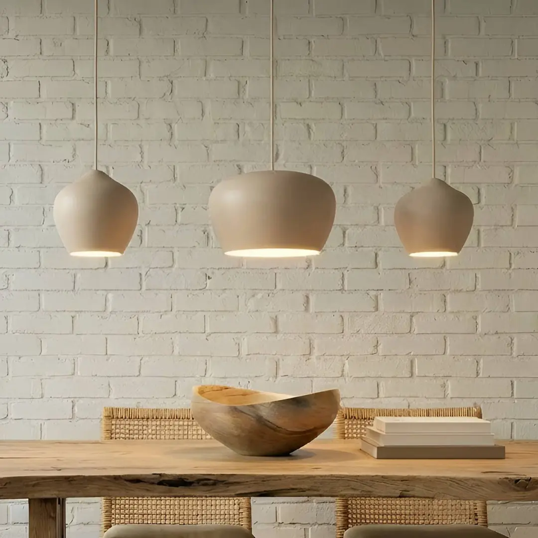 Lucande Hängeleuchte Malisa, beige, 3-fl., Metall, 90 cm