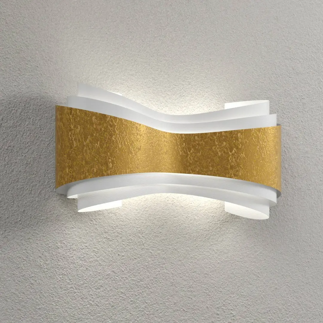 Selène Edle Designer-Wandleuchte Ionica, Goldband