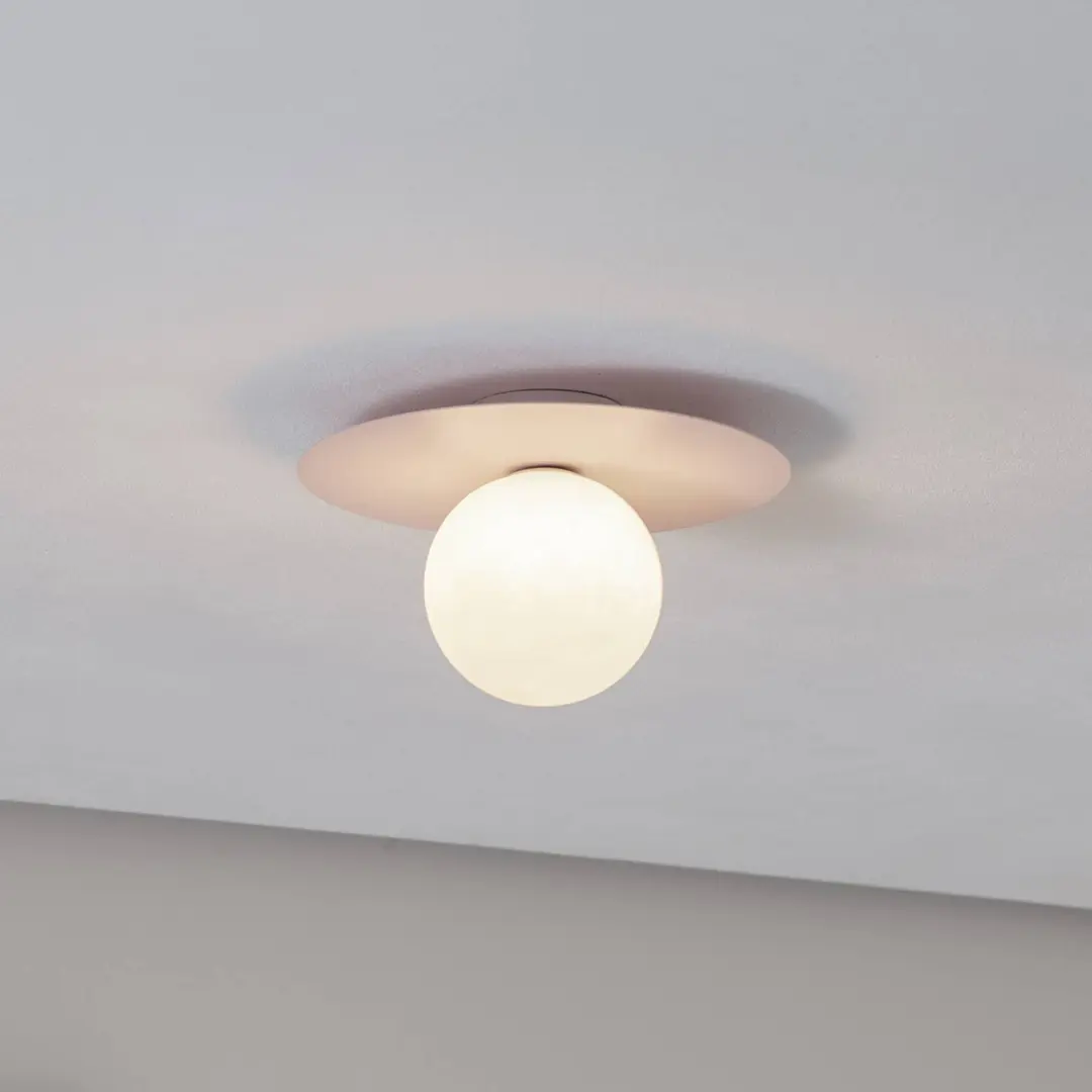 TK Lighting Deckenlampe Pixie, rosa, Glas, Ø 25 cm, Kugel, G9