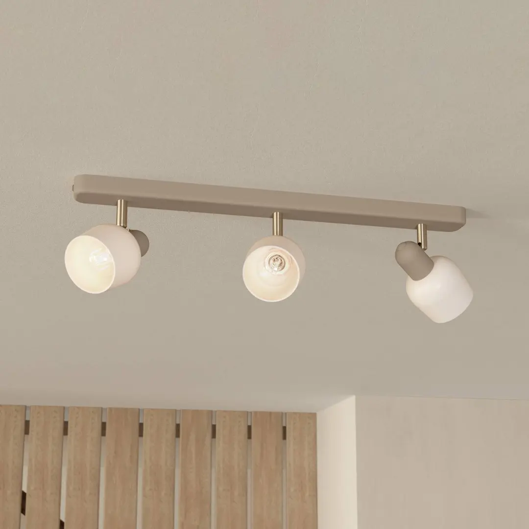 EGLO Deckenstrahler Corato, Länge 52 cm, sand/nickel/opal, 3-flg.