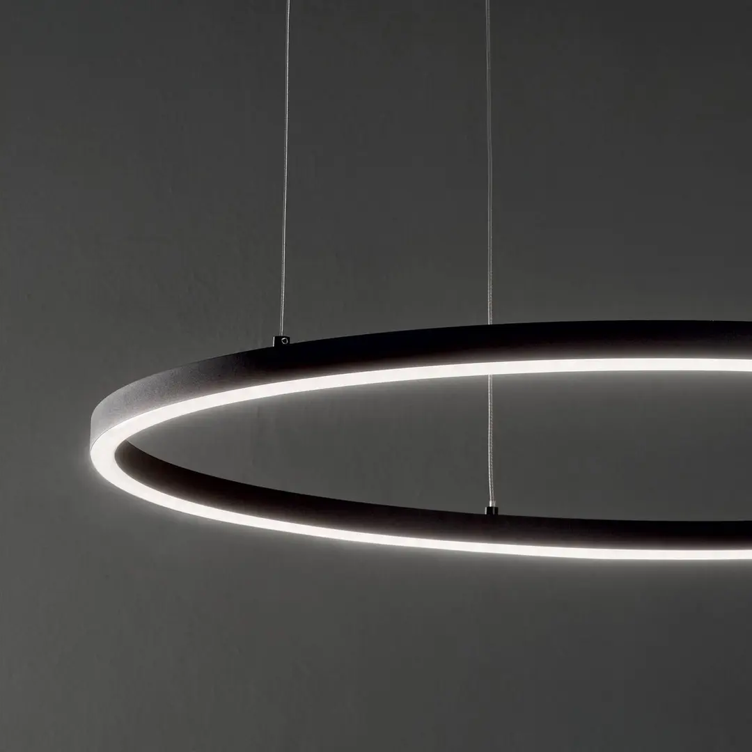 Ideal Lux LED-Hängelampe Oracle Slim Ø 50 cm schwarz 3.000 K