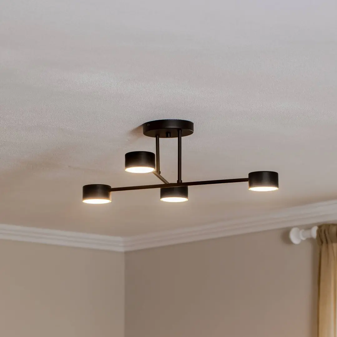EMIBIG LIGHTING Deckenleuchte Modus 4, Stahl, vierflammig, GX53, schwarz