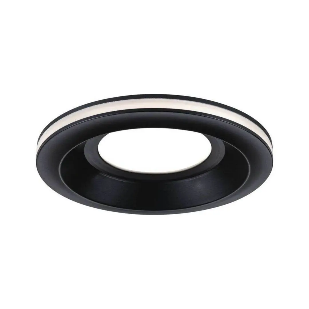 Paulmann LED-Einbauleuchte Sormus schwarz, Ø 10 cm, IP65 3er