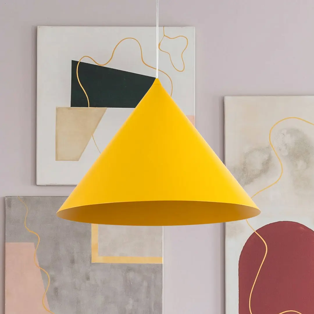 TK Lighting Hängeleuchte Cono, 1-flammig, Ø 50 cm, gelb, E27
