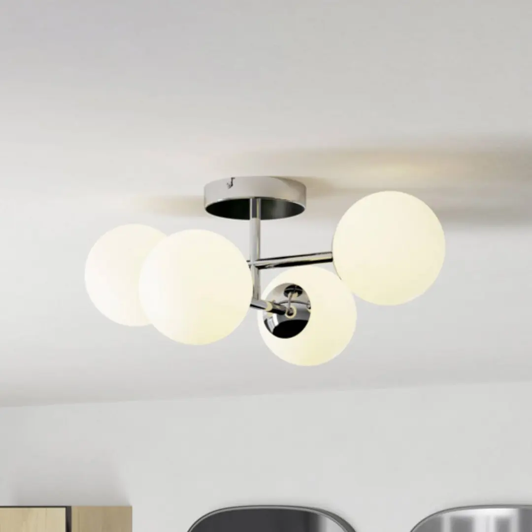 EGLO Deckenlampe CASTROVIDO, chrom, 48 cm 4-flg. IP44 G9-LED