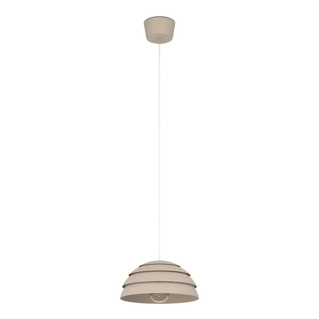 EGLO Hängeleuchte Vittorito, Ø 30 cm, sandbeige, Metall, E27