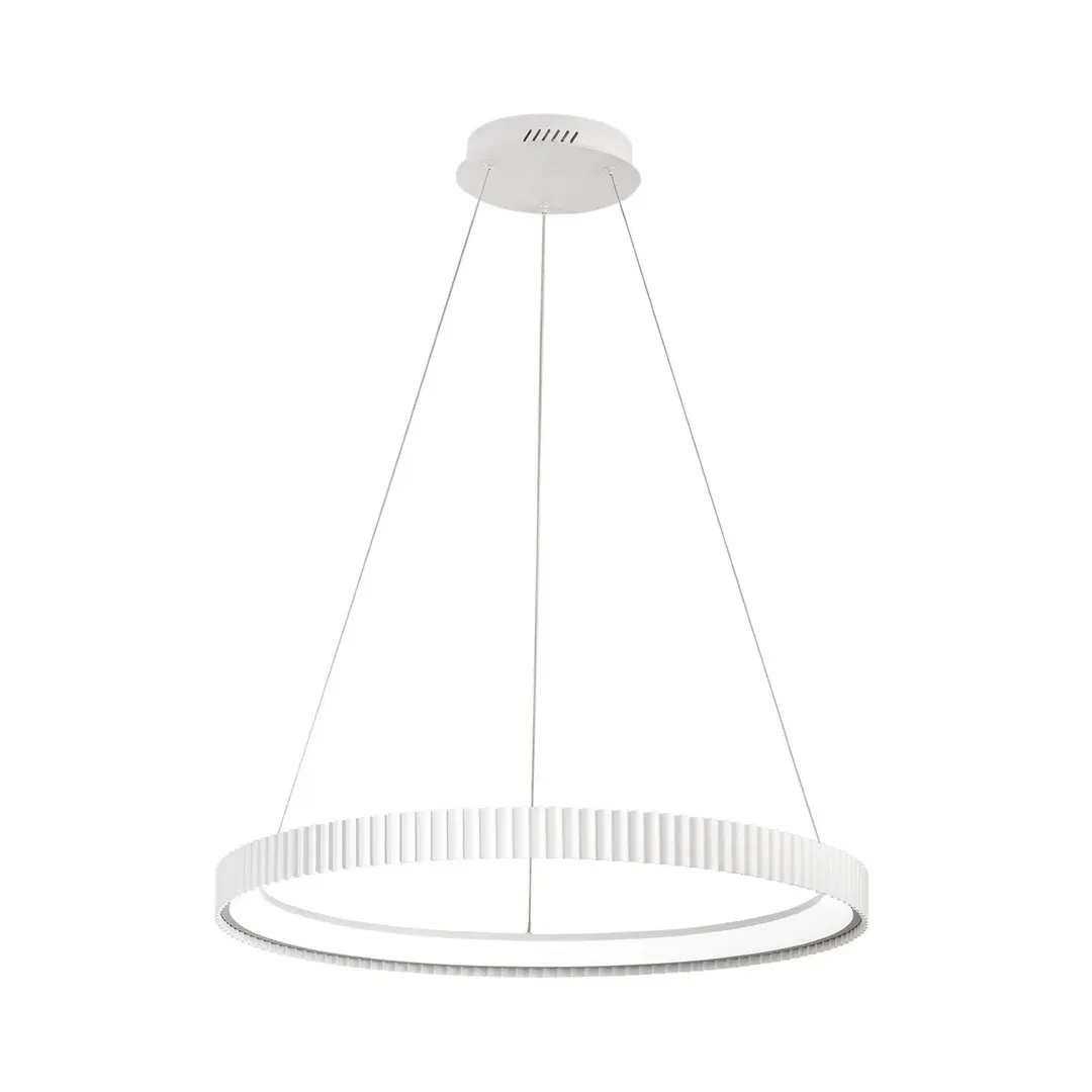 Luce Ambiente Design LED-Pendellampe Niike, weiß, Ø 70 cm, Metall, CCT