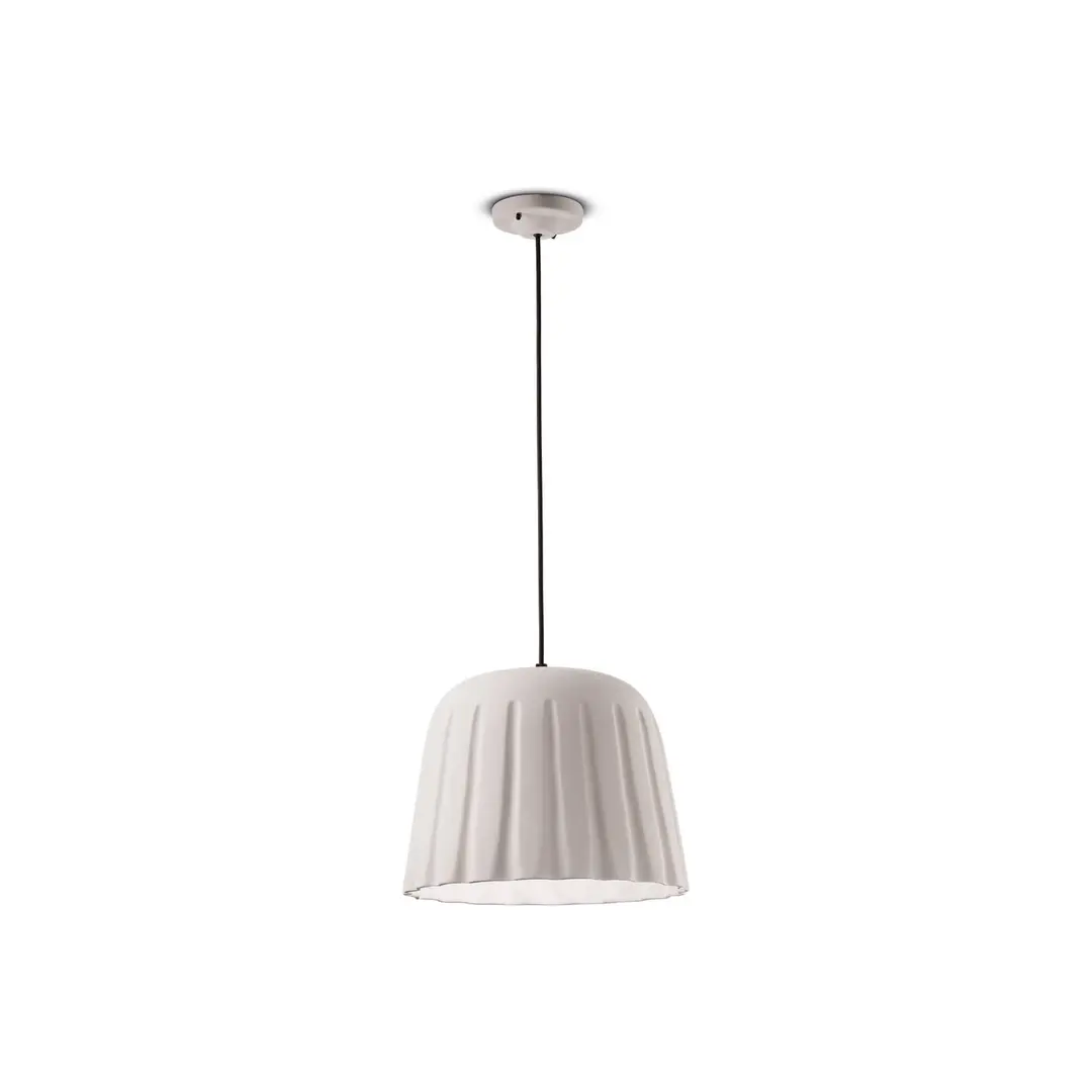 Ferroluce Hängeleuchte Madame Gres Keramik Höhe 30 cm, weiß