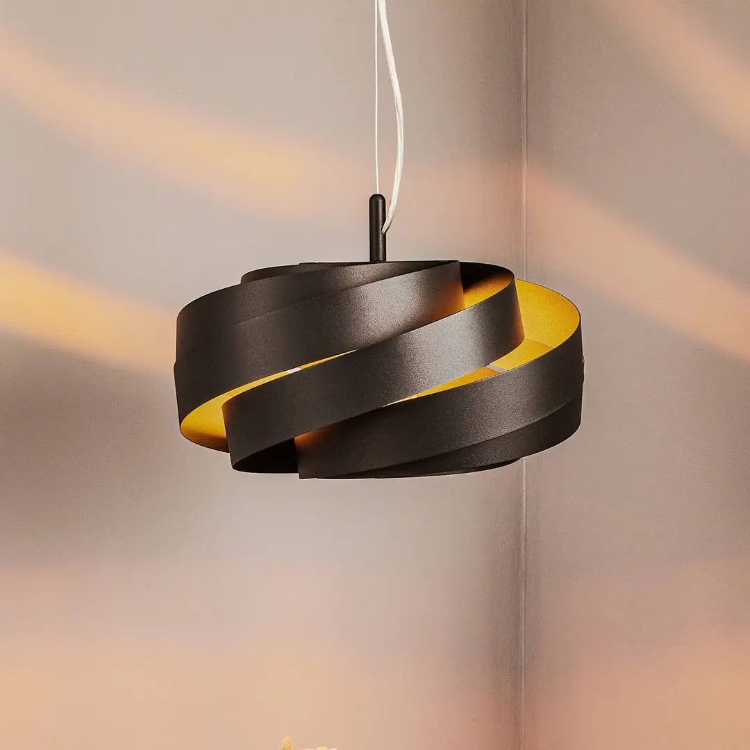 Domiluce Hängeleuchte Vento, schwarz, Ø 40 cm, Metall, E27
