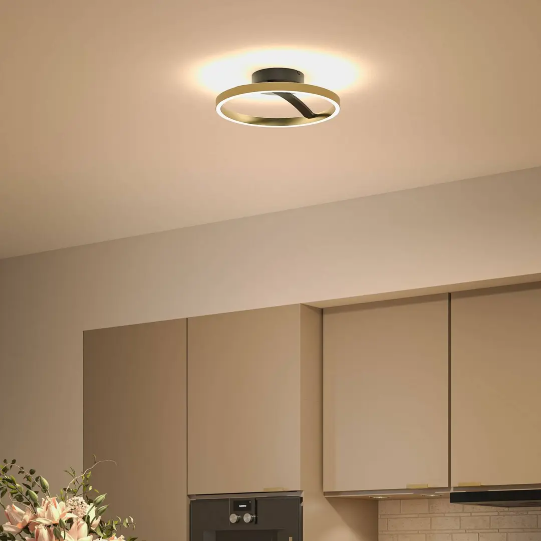 Paulmann LED-Deckenlampe Melira, schwarz/gold Ø 38 cm Metall