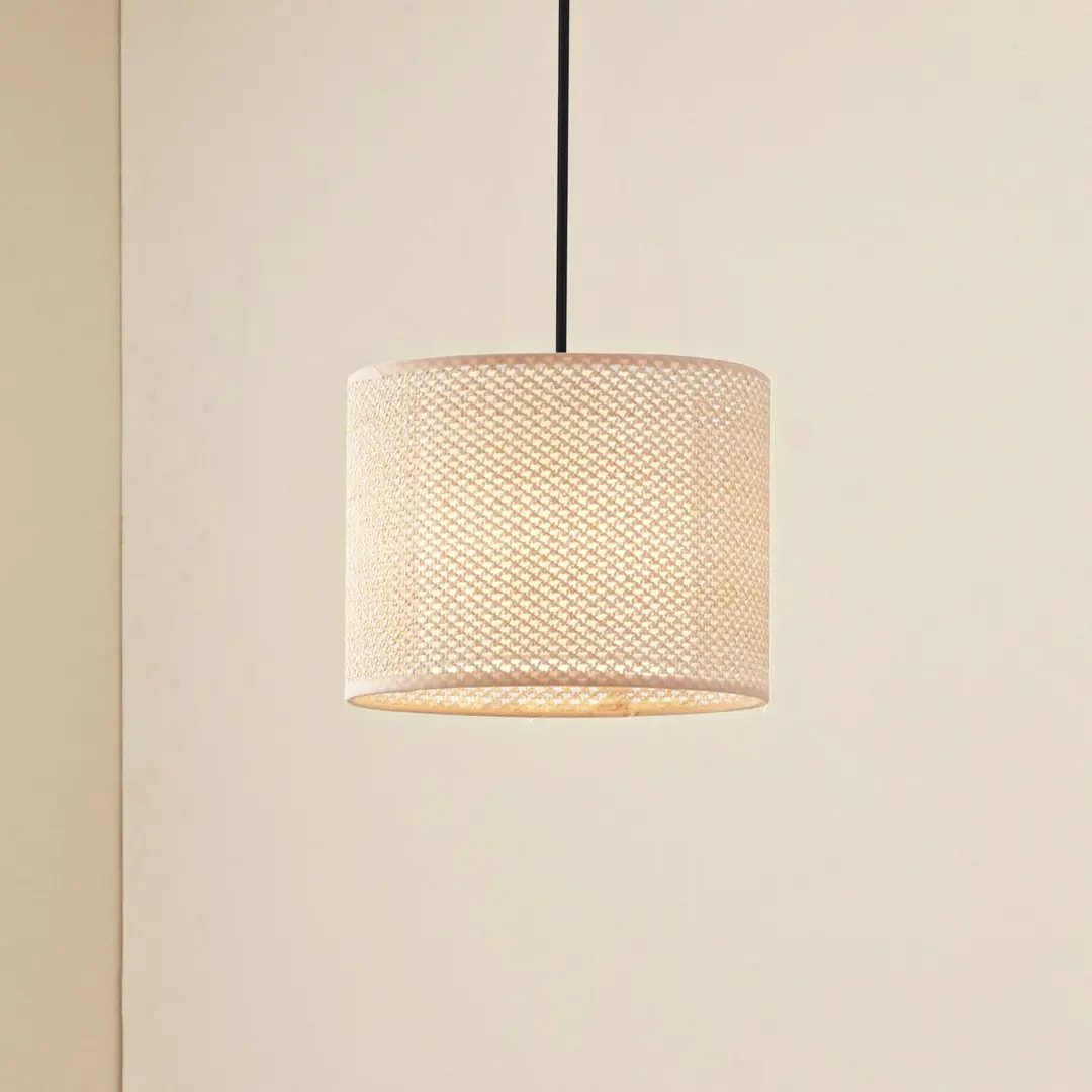 Lindby Hängeleuchte Soula, Ø 26 cm, beige, Kunststoff, E27