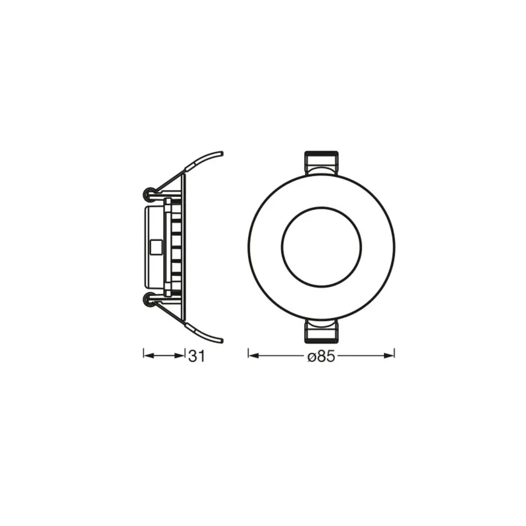 OSRAM LED-Deckeneinbauleuchte SLIM, Ø 9 cm, 6.500 K, weiß