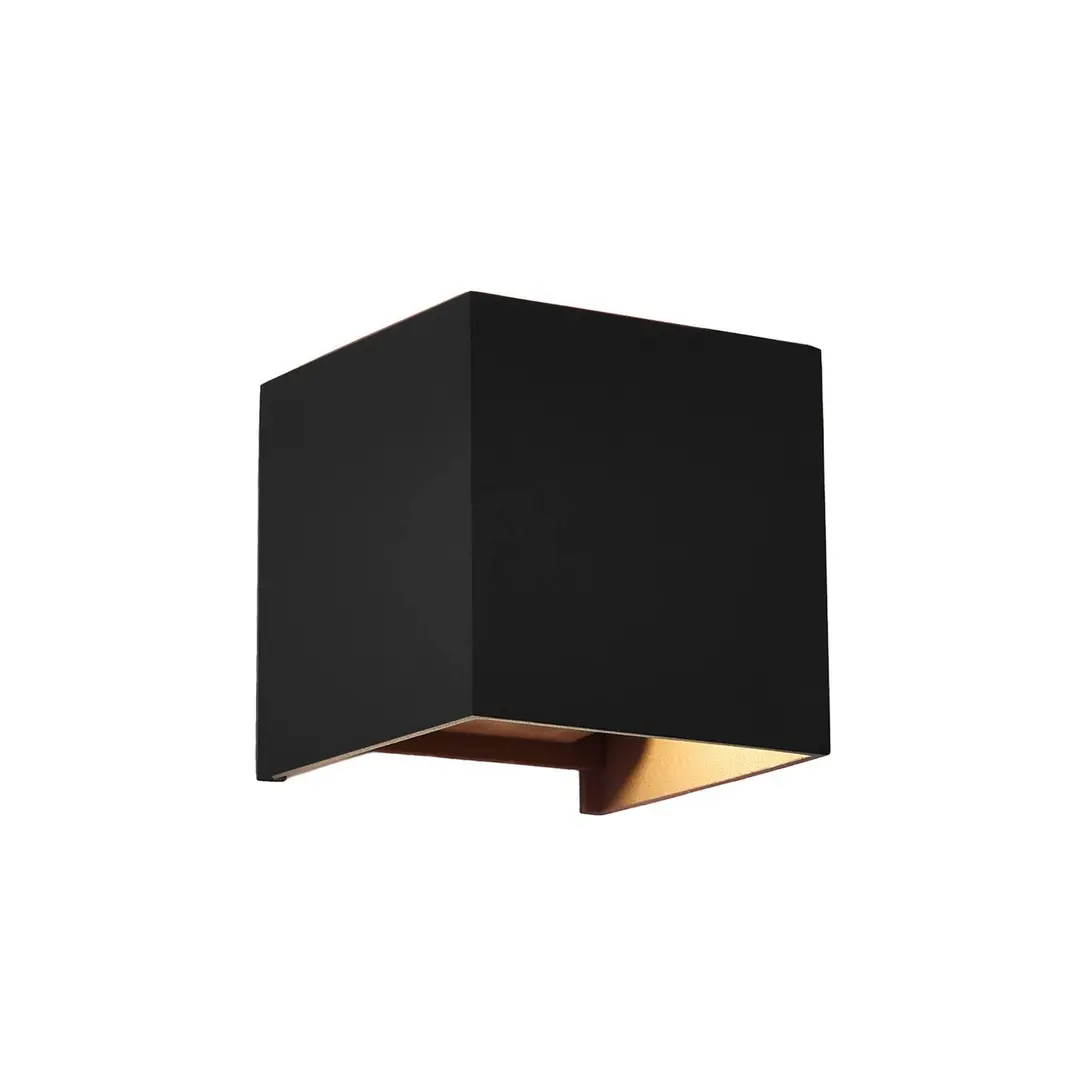 Mantra Iluminación LED-Außenwandleuchte Davos, schwarz, eckig, dimmbar, Alu