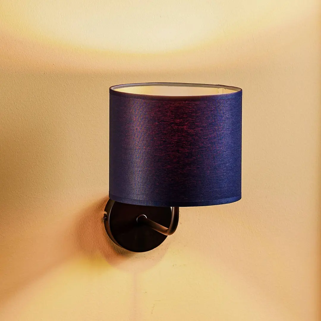 Luminex Wandleuchte Soho, zylindrisch, blau/gold