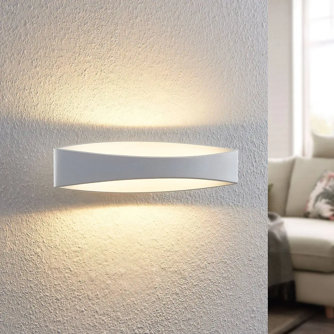 Arcchio LED-Wandleuchte Jelle, 44 cm, weiß, Metall, up/down