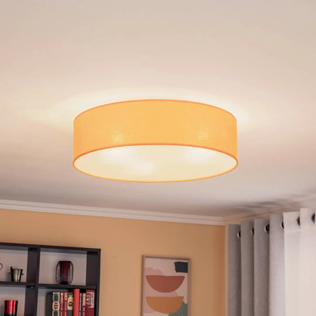 Duolla Deckenlampe Roller, orange, Ø 50 cm, Textil