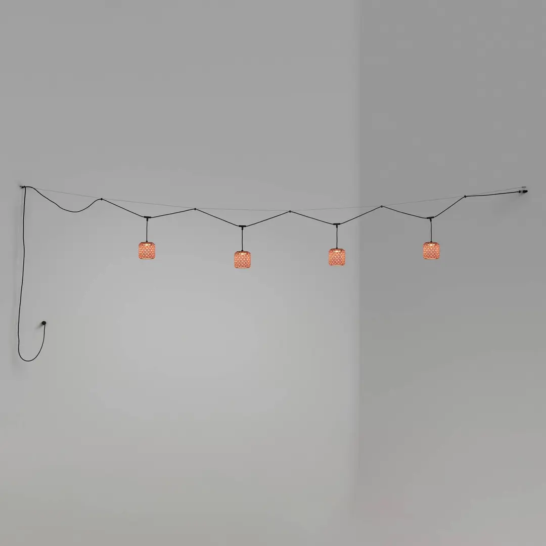 Bover Nans S/16/4L LED-Außen-Pendelleuchte, rot