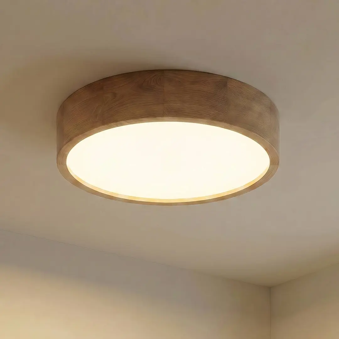 TEMAR LIGHTING Deckenleuchte Cleo, Ø 48 cm, Eichenholz, E27