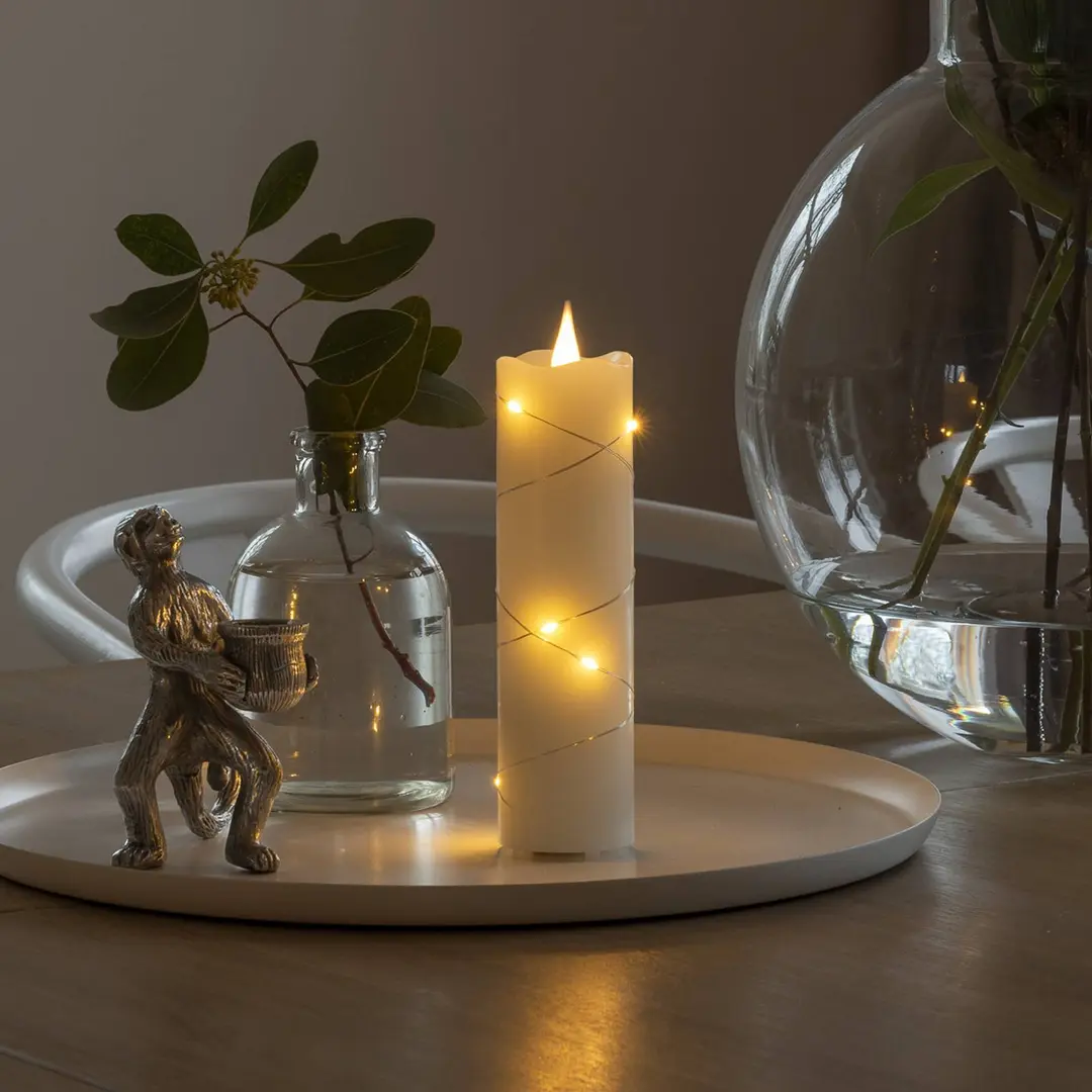 Konstsmide Christmas LED-Wachskerze creme Lichtfarbe Bernstein 17,8 cm