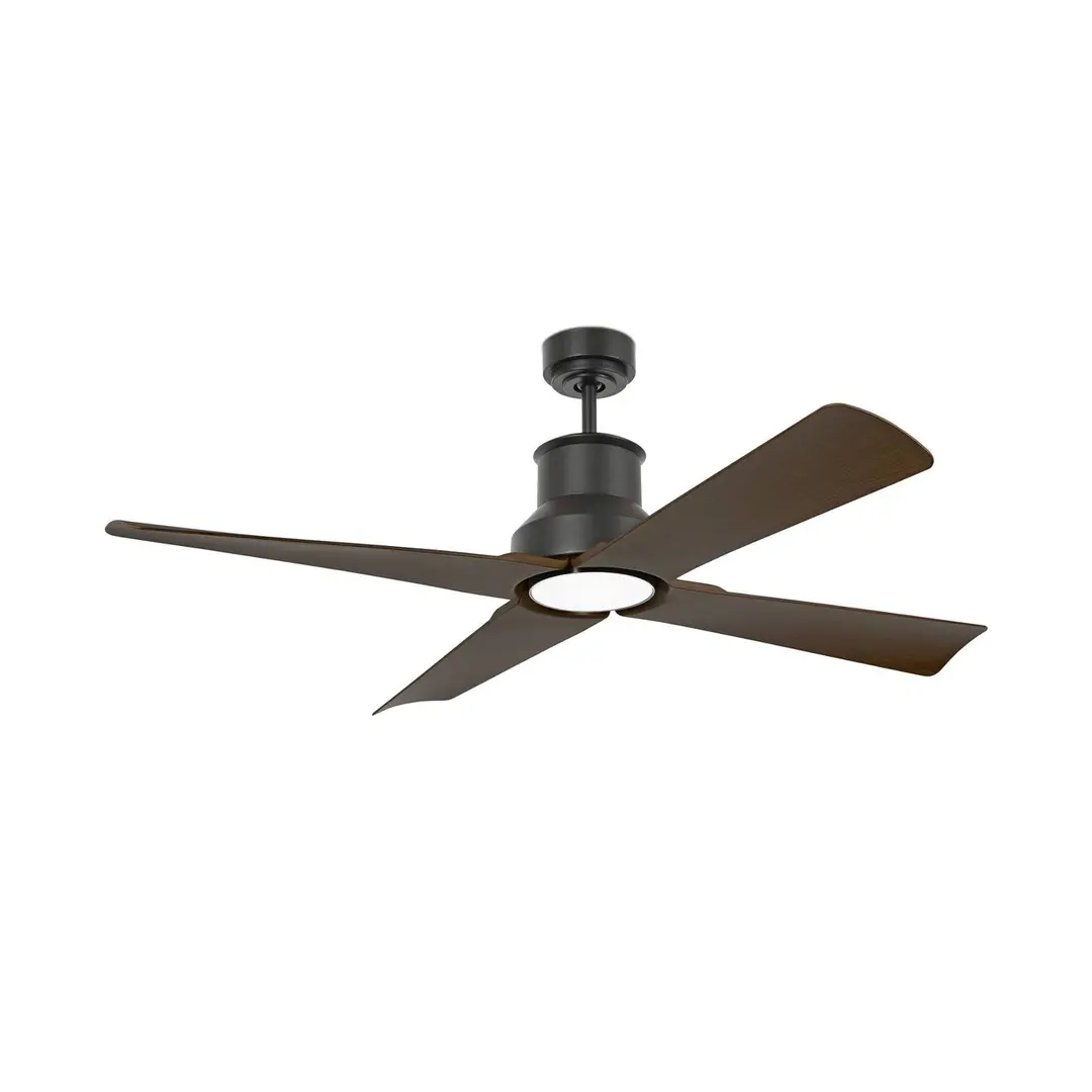 FARO BARCELONA Deckenventilator Winche M LED-Leuchte IP44 schwarz