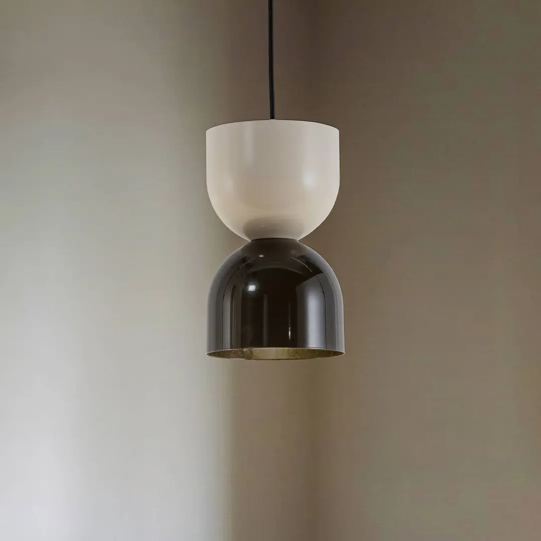 ALDEX Hängeleuchte Lui, schwarz/creme, Metallschirm