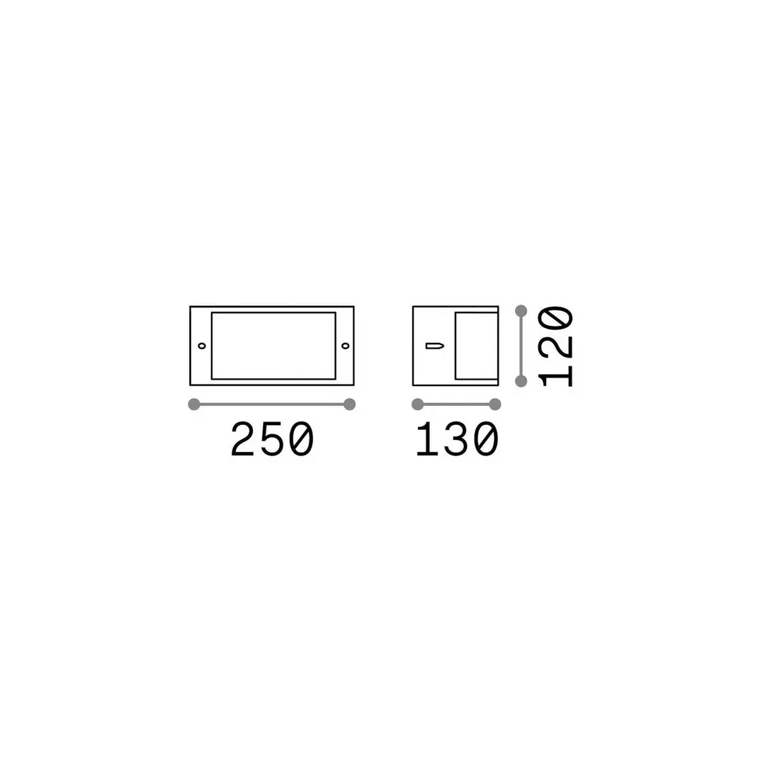 Ideal Lux Außenwandleuchte Rex 1, weiß, Aluminium, IP44, E27