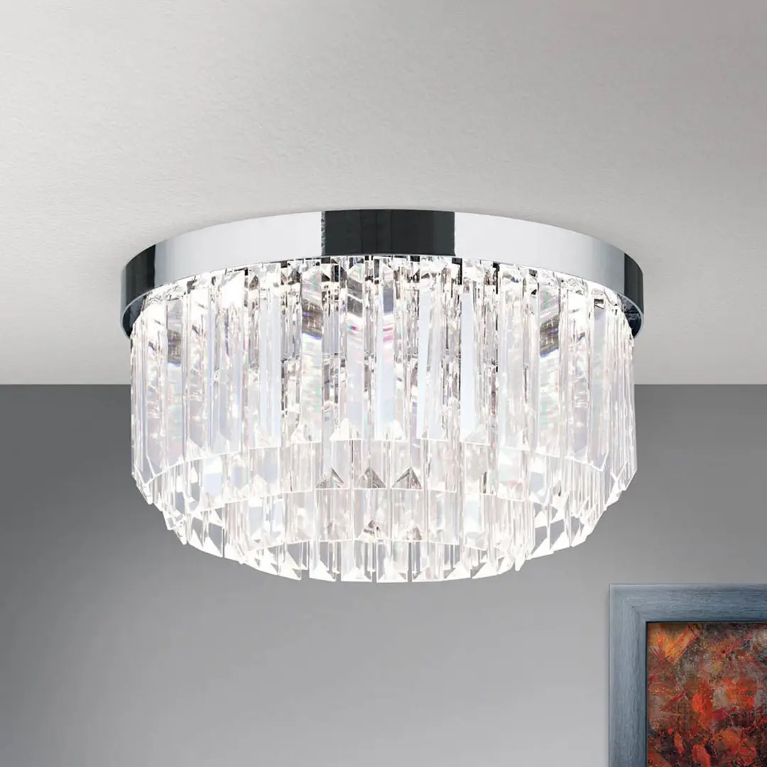 Orion LED-Deckenleuchte Prism, chrom, Ø 35 cm