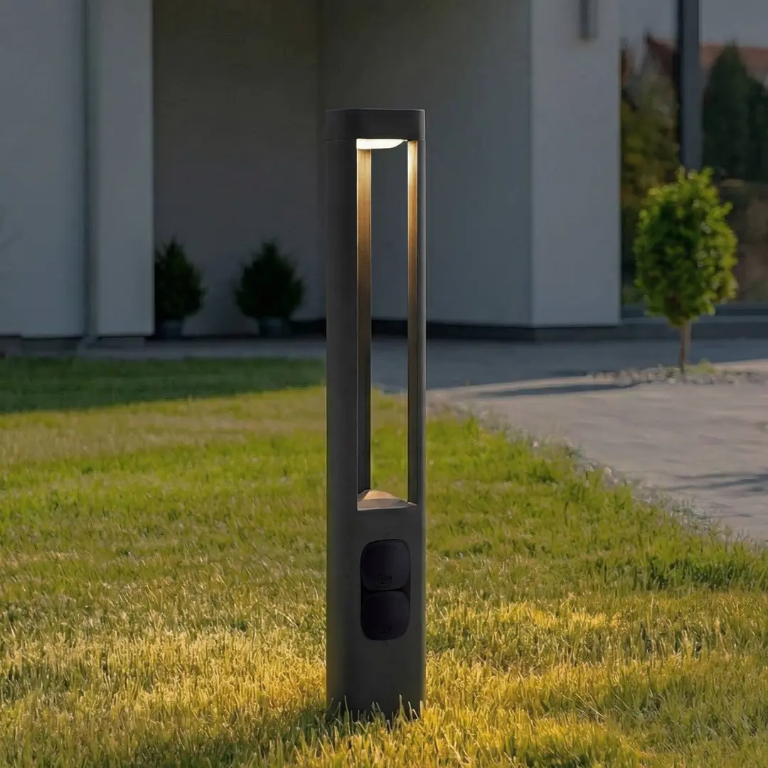 Lucande LED-Wegeleuchte Pirron, Höhe 80 cm, Steckdose, IP54