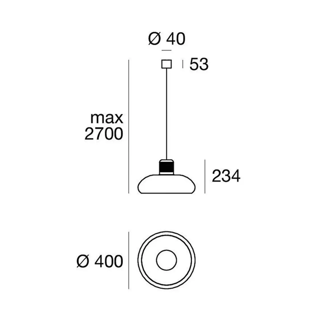 Stilnovo LED-Hängelampe Trepiù, weiß/schwarz, Ø 40 cm