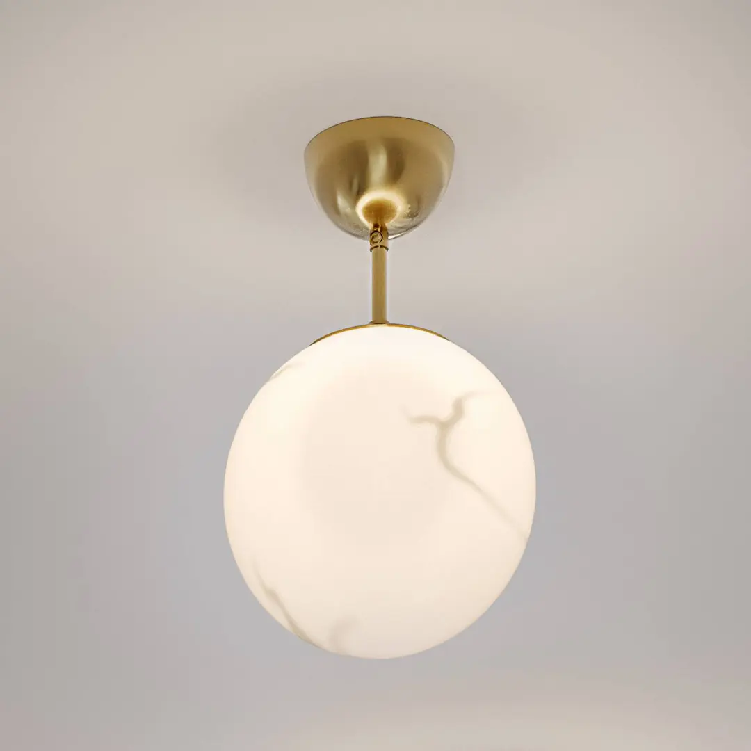 By Rydéns Deckenleuchte Bellagio, messing/weiß, 1-fl., Glas