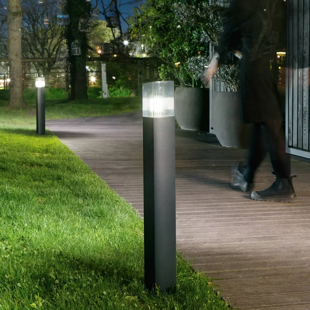 Intec Wegelampe DARK, anthrazit, Edelstahl, 75 cm hoch, IP54