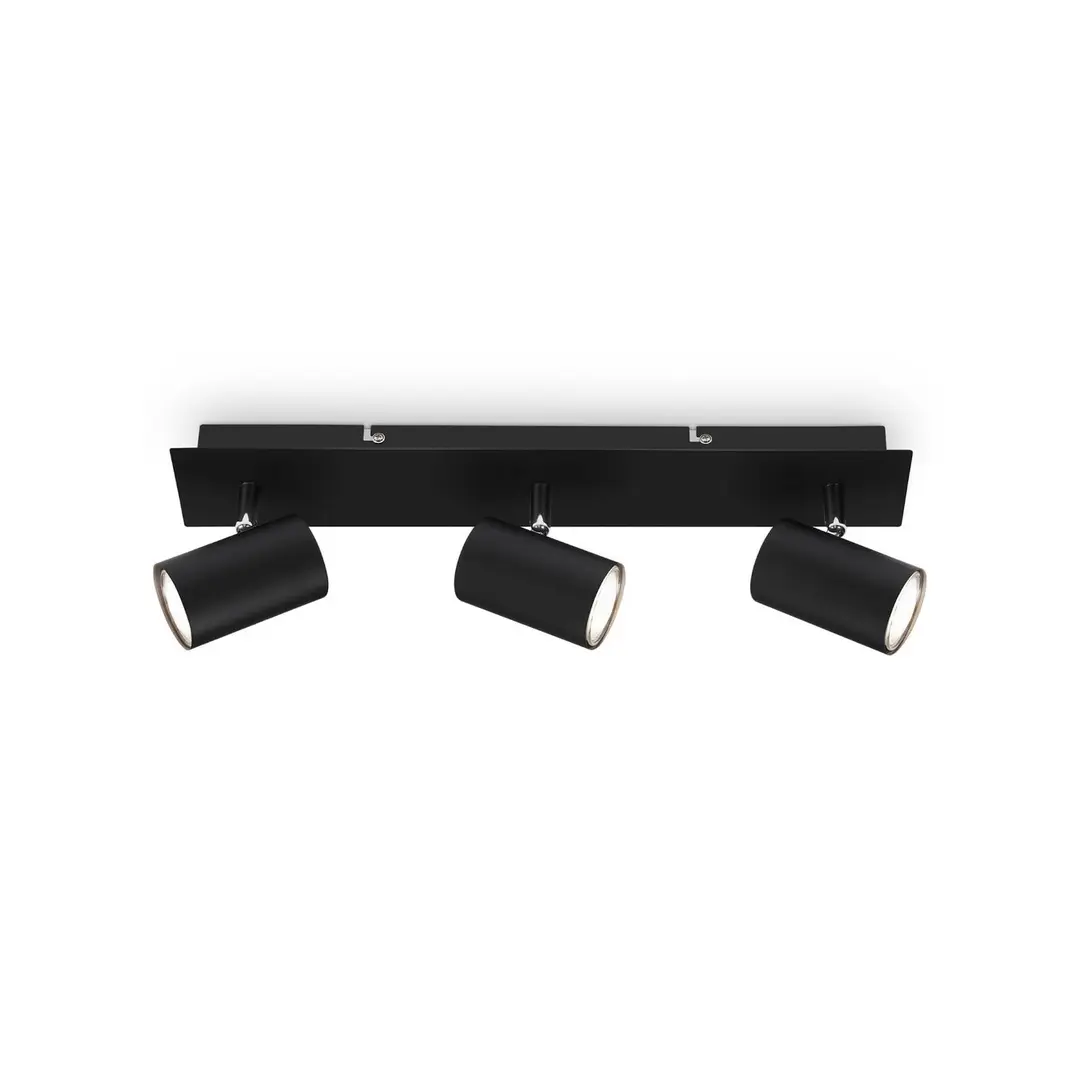 Briloner Deckenlampe Isil A, schwarz, 3-flammig, Metall, drehbar