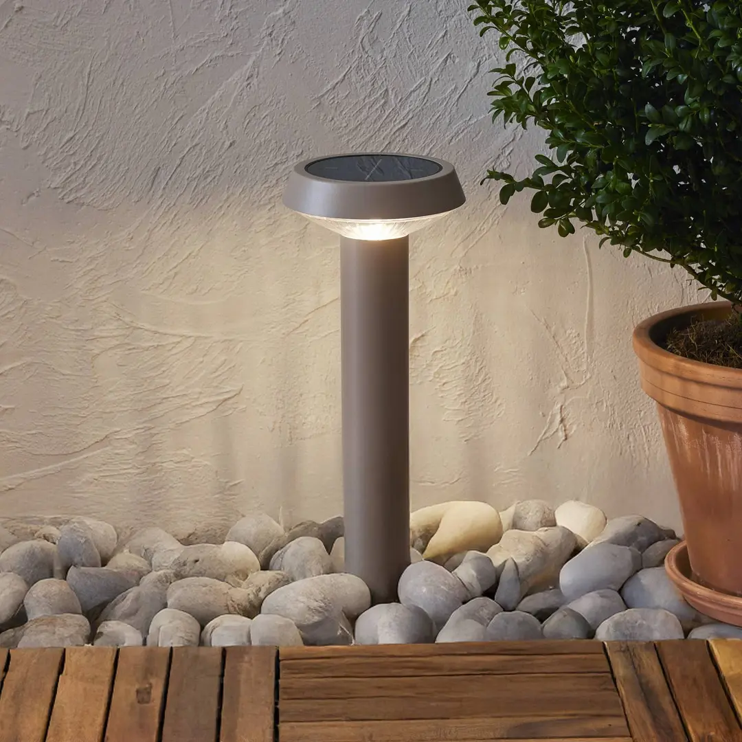 STAR TRADING LED-Solar-Erdspießleuchte Casa, beige, Höhe 45 cm