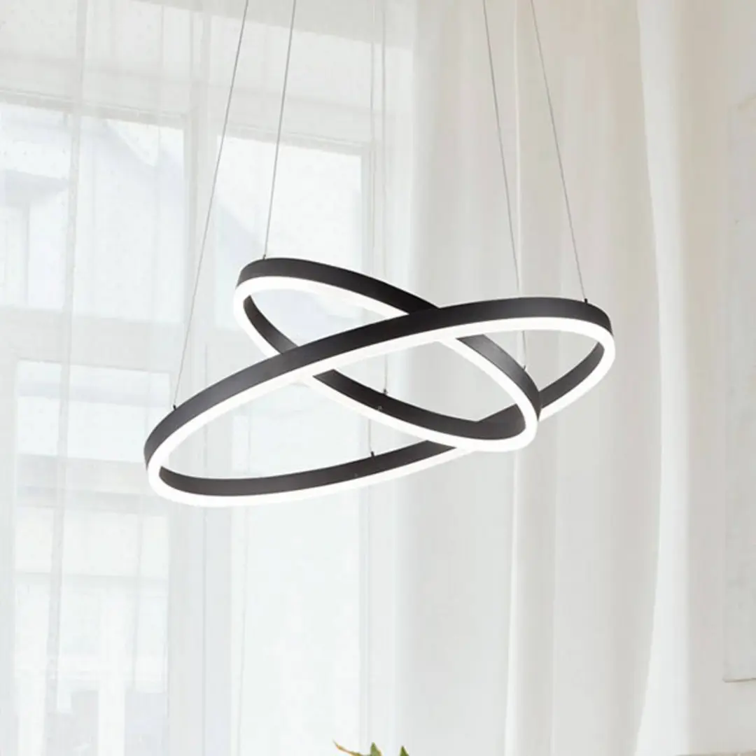 Fabas Luce LED-Pendelleuchte Giotto, zweiflammig, schwarz