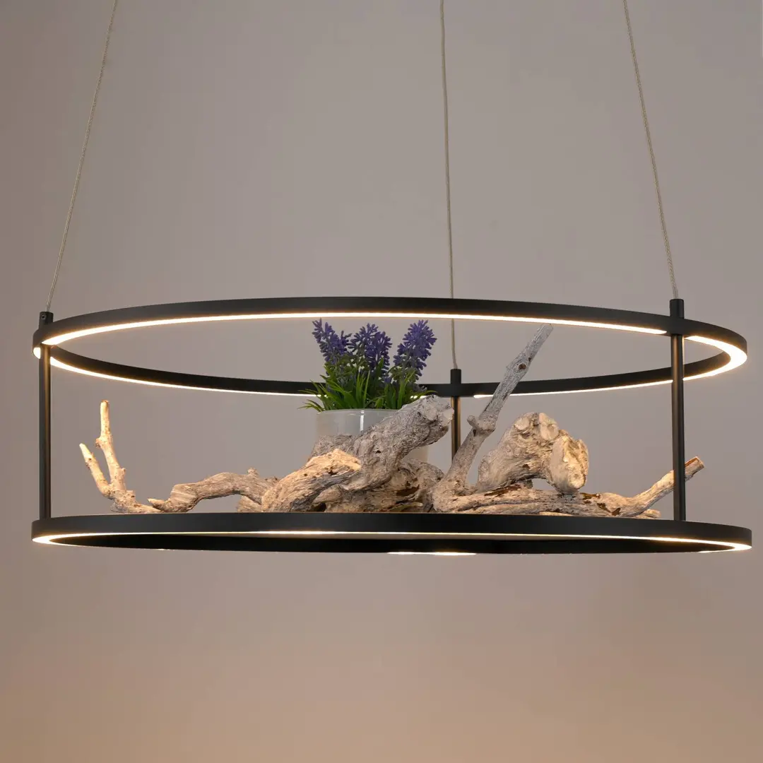 Paul Neuhaus LED-Pendellampe Conni, schwarz, Ø 50 cm