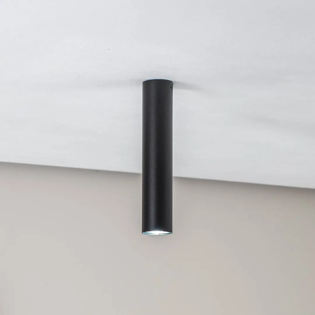 SOLLUX LIGHTING Deckenleuchte Tube in Zylinderform, schwarz