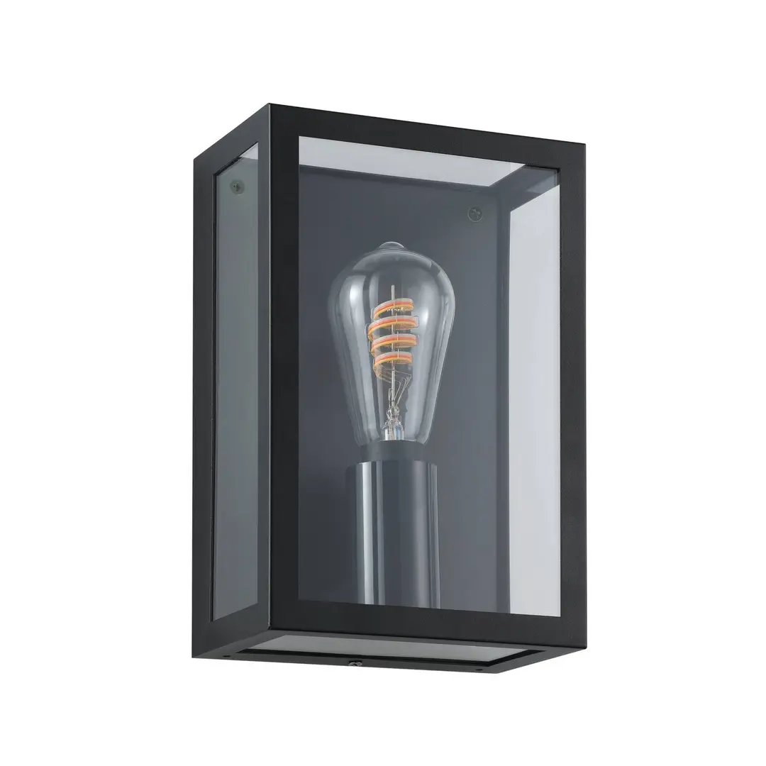 EGLO Außenwandlampe Alamonte-Z, schwarz, Höhe 26 cm, E27-smart
