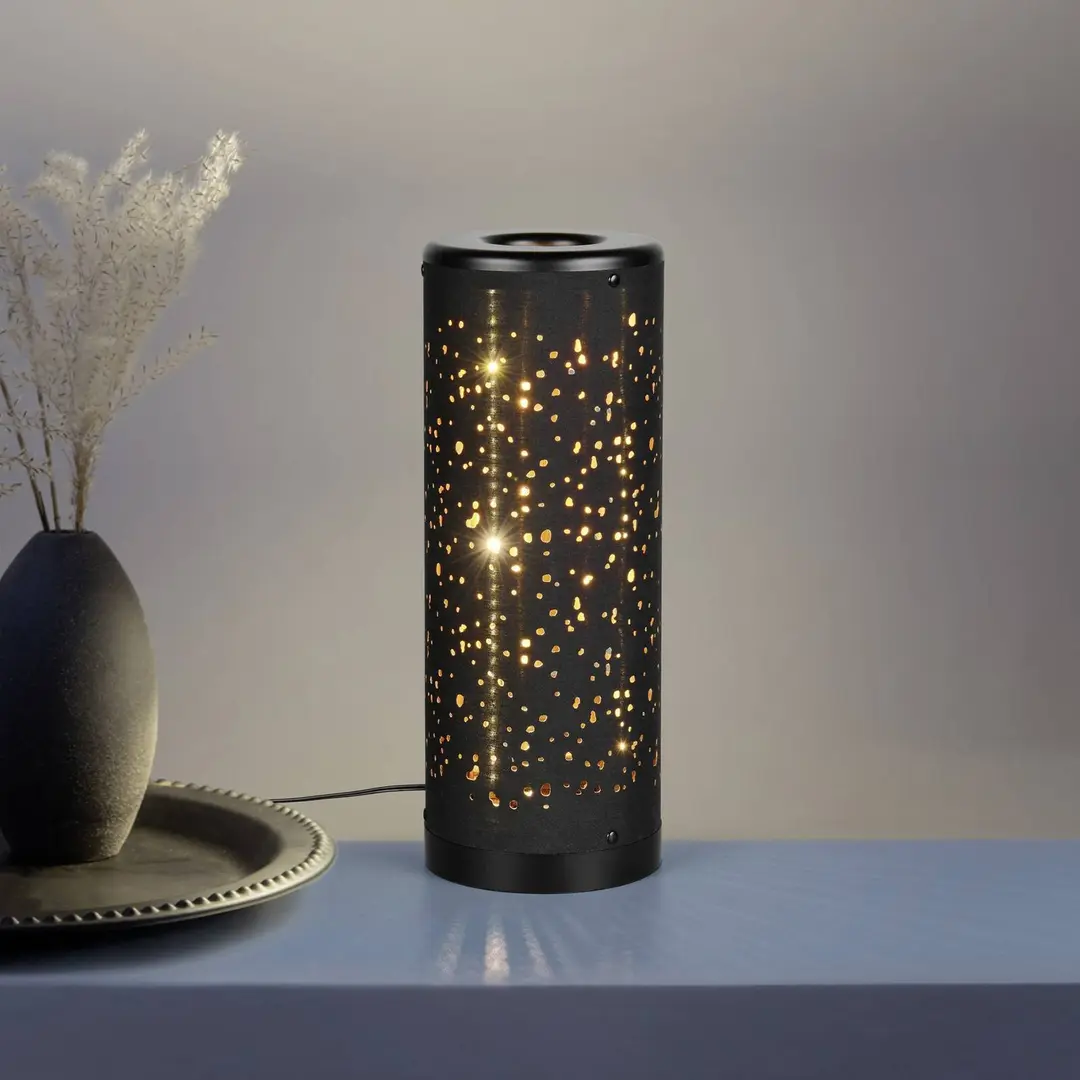 Reality Leuchten LED-Tischleuchte Taco, schwarz, Kunststoff, Höhe 34,5 cm
