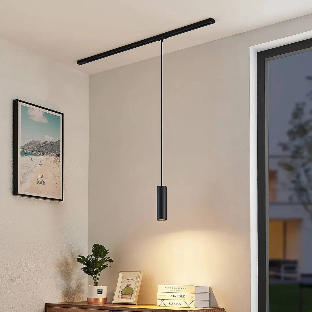 Lindby Pendellampe Linaro, 20 cm, schwarz, 1-Phasen, GU10