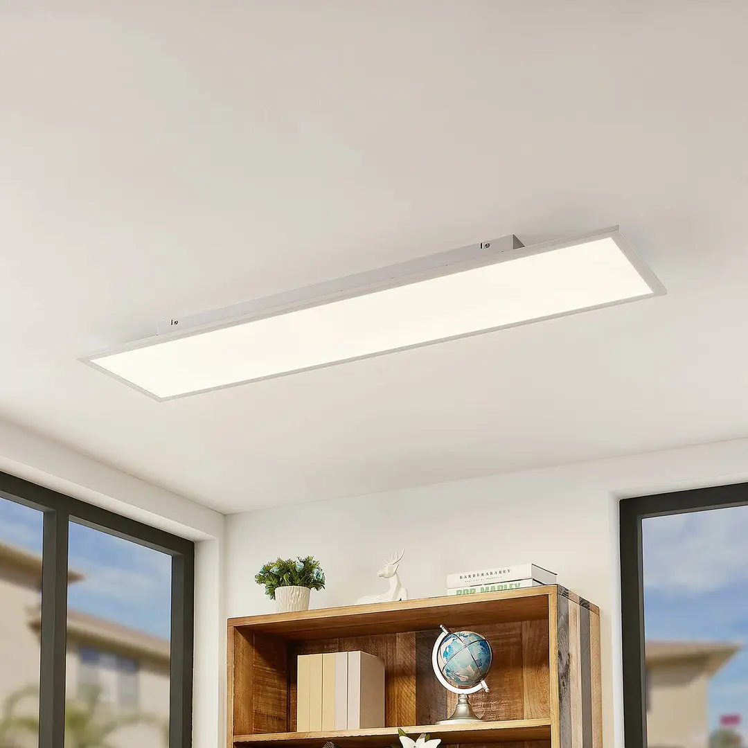Lindby LED-Panel Quais, 120 x 30 cm, weiß, Metall, 4.000K