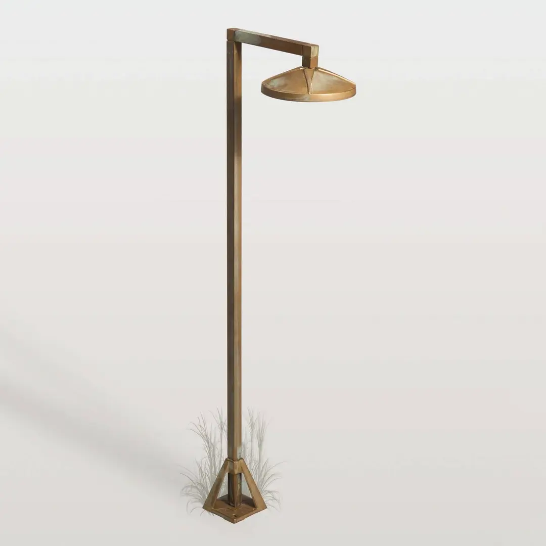 Moretti Luce LED-Wegeleuchte Aura Disk, 80 cm x 19,5 cm, messing antik