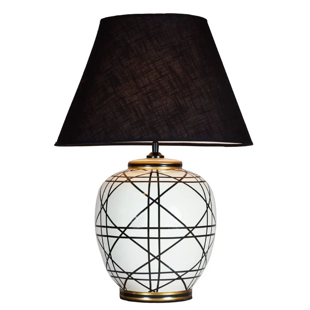 PR Home Tischleuchte New York, schwarz, Höhe 60 cm, Keramik
