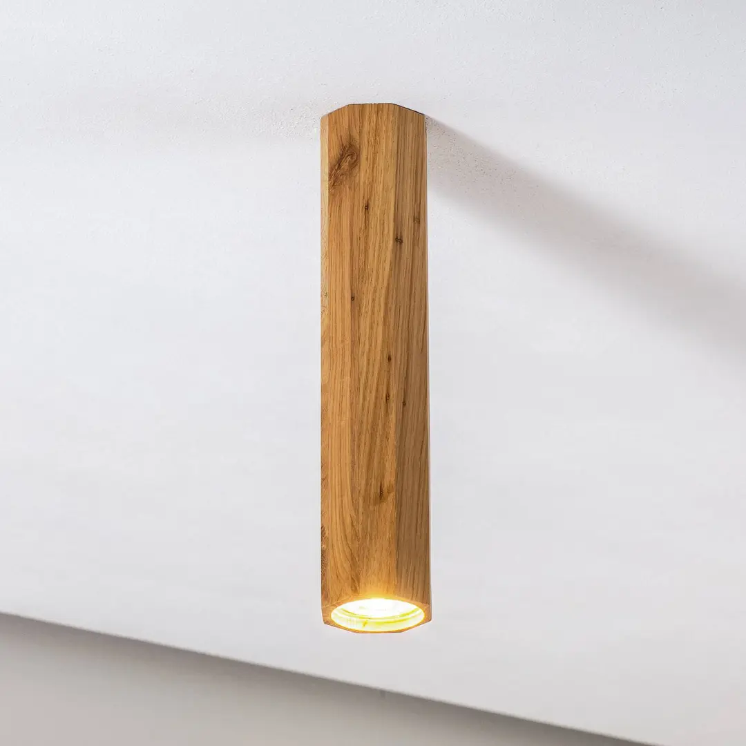 SOLLUX LIGHTING Deckenlampe Peach Puff, Holz, 30 cm, Oktagon