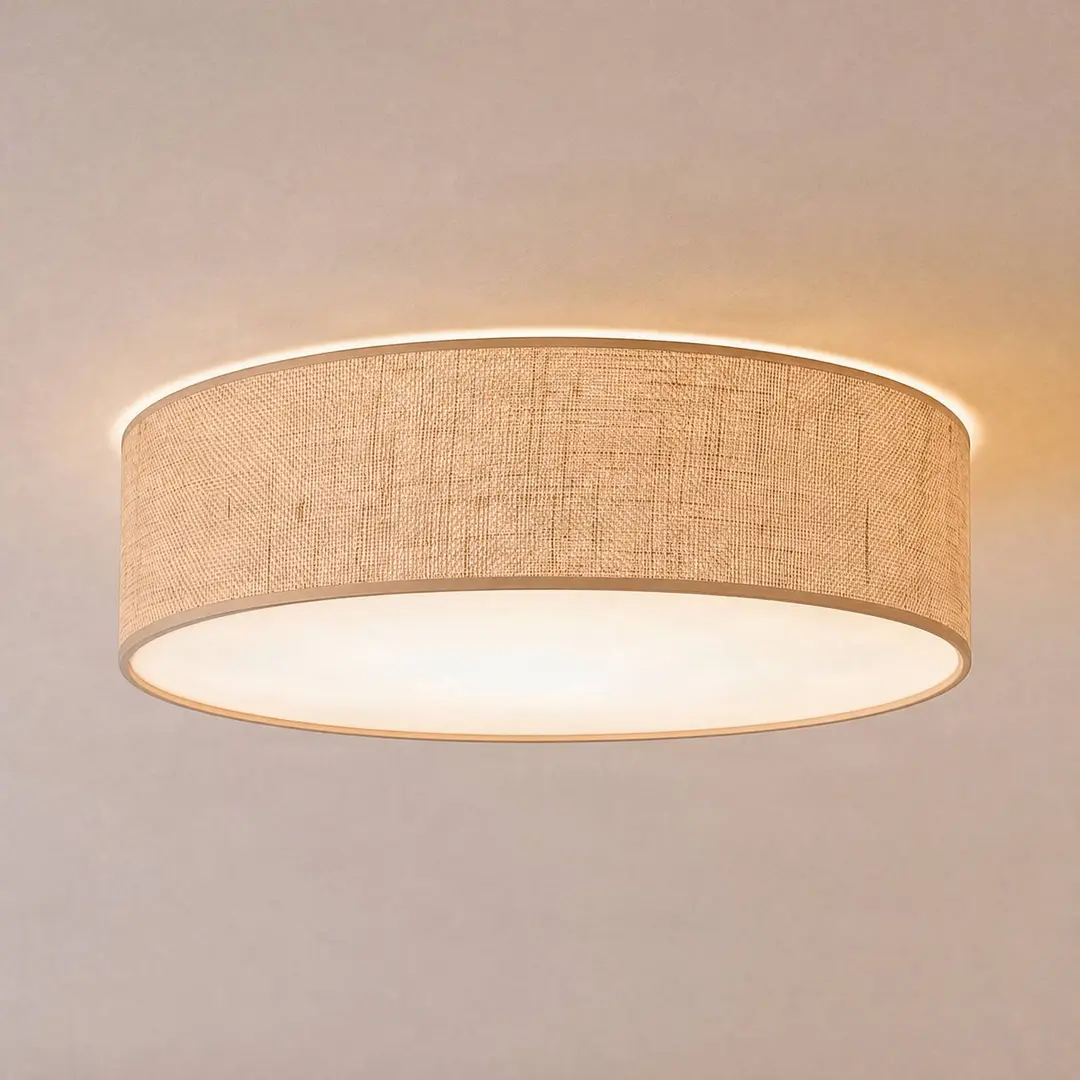Milagro Lighting Deckenlampe Marshall, braun, Rattan, Ø 50 cm, E27