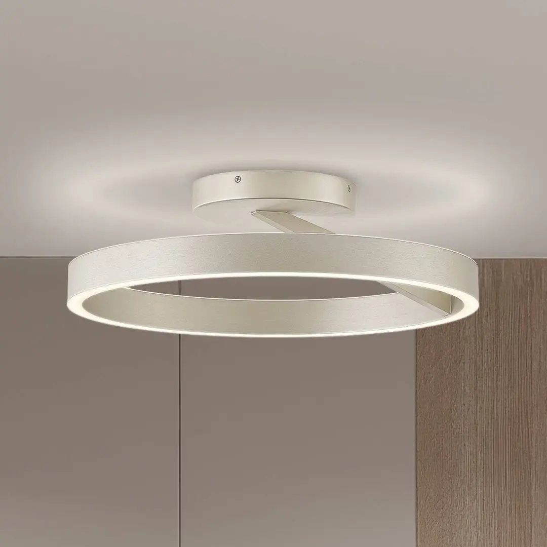 Viokef LED-Deckenlampe Saturn, Ø 50 cm, creme-silberfarben, Metall