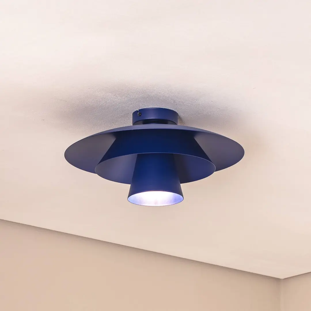 Luminex Deckenleuchte Plato, dunkelblau, Metall, Ø 38 cm, E27