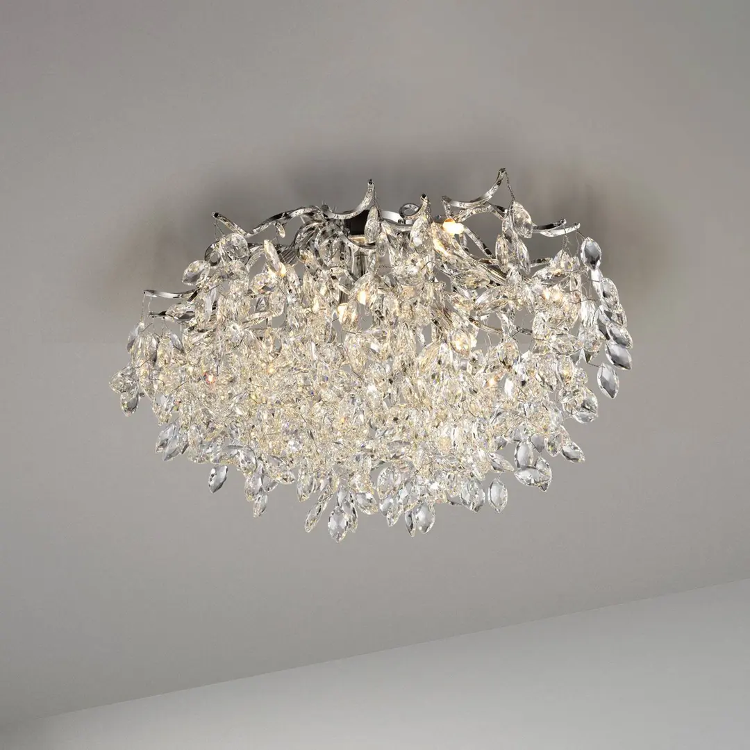 Paul Neuhaus Deckenleuchte Ricicle, Kristallbehang, Ø 60 cm