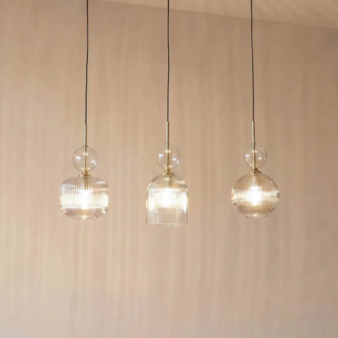 TK Lighting Hängelampe Sophia, 3-flammig, 65 cm, cognac/schwarz, E14