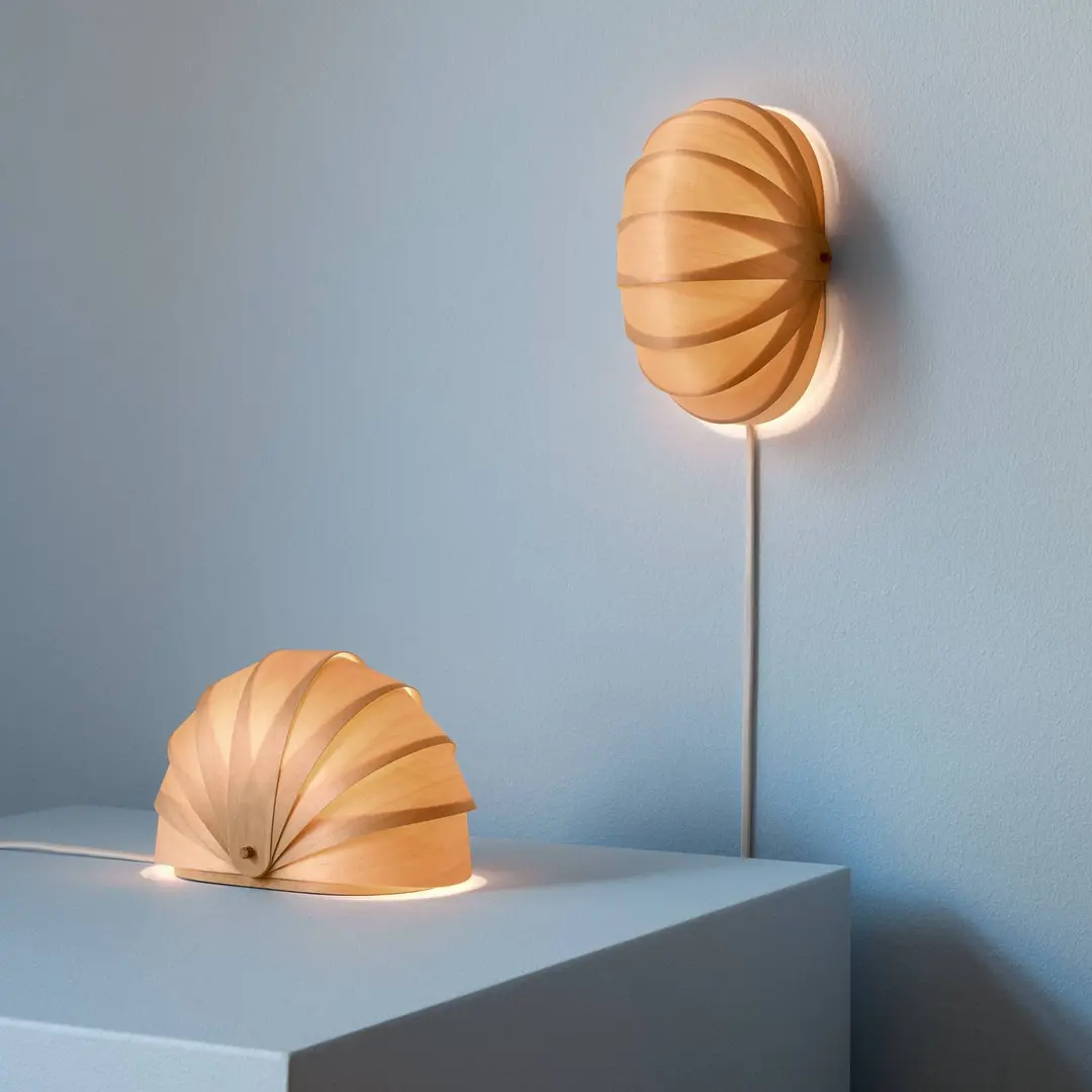 Tom Rossau Tischlampe ST908, Birkenholz natur, 19 cm, G9