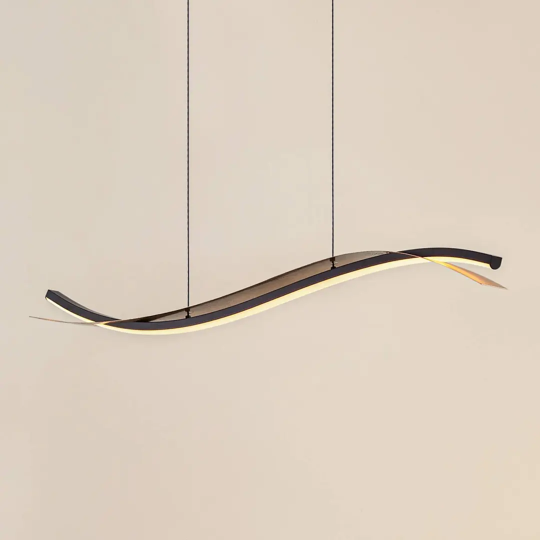 Lucande LED-Hängeleuchte Alevia, schwarz/gold, CCT